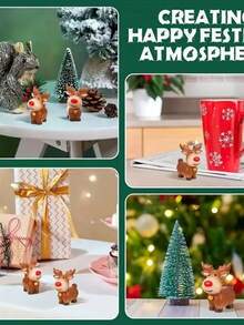 10 món đồ trang trí Giáng sinh, Ông già Noel dễ thương kéo xe trượt tuyết và tuần lộc, đồ trang trí nhỏ sáng tạo cho bàn làm việc và xe hơi. - A - Xem 6