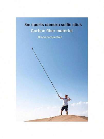 3 metros Palo selfie telescópico de fibra de carbono, varilla telescópica ajustable y ligera con mango cómodo, compatible con accesorios de cámara Insta360 X5/X4, 11/10/9, Action 4/5