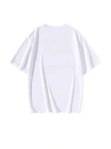Camiseta Unissex com Estampa Divertida - Uma Camiseta Branca com Design Preto, Perfeita para Passeios Casuais e Ocasiões Festivas - Vestuário Versátil para Adultos, Adequado para Qualquer Momento - Branco - Ver 2