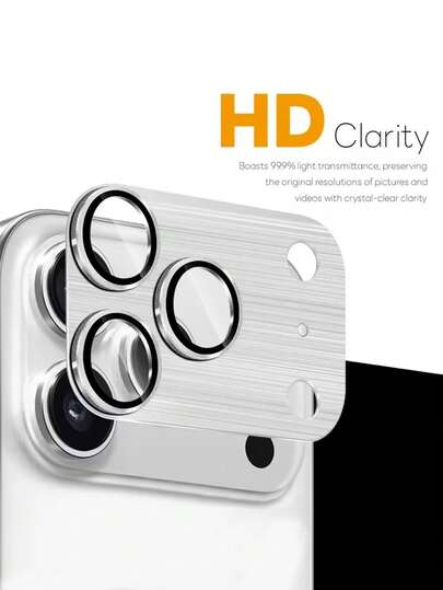 1pc Metal Aluminum Alloy Tempered Glass Camera Lens Protector Compatible With IPhone 17 Pro/Pro Max 17Air 17- Ultra HD, Scratch-Resistant, Anti-Fingerprint, Easy To Install, Full Coverage, Durable Protection, Camera Lens Protector, Stylish Metal Surface