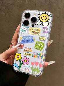 Funda de teléfono transparente con elemento de graffiti pintado a mano y estilo lindo, compatible con iPhone 13/11/17/17pro/16/14/15/15pro/15 Plus/15 Promax/7plus/8plus/X/Xs Max/Xr/11pro/12pro/13pro/14pro/12mini/13mini/11promax/12promax/13promax/14promax/14plus/17pro Max/17Air/6/6s Plus/7/8/16Pro/16plus/16promax/Se2/17promax y Galaxy/A54/A14/A12/A13/A15/A32/A33/A24/A52S/S20/S21/S22/S23/S24/S23Plus/S24ultra/S25/A15/A33/A23, regalo de color suave de primavera - Estilo 3 (1 pieza) - Ver 2