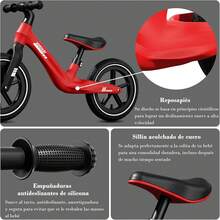 Bicicleta de Equilibrio para Niños de 1 A 3 Años con Asiento Ajustable, Bicicleta Sin Pedales Muy Ligera para Niños de 2 A 6 años, El Regalo para Un Niño - Verde - Ver 7