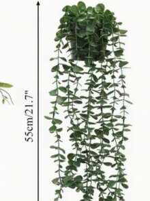 Artificial Plants, Hanging Potted Plants, Wall Hanging Shelf Decor, For Indoor, Outdoor, Living Room Shelf Decor, Home Decor, Room Decor, Garden Decoration, Wall Decoration - Eucalyptus - View 6