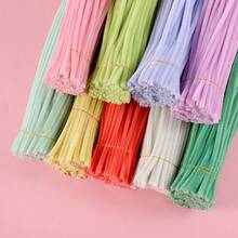 100 piezas de tallos de chenilla multicolor de 30 cm, limpiapipas para manualidades del Día de San Patricio, flores, etc. Incluye tallos de 40 cm y vendas de 30 tamaños para elegir. [Nota: El color del macaron es aleatorio] - Limpiapipas, 100 unidades por paquete - Ver 7