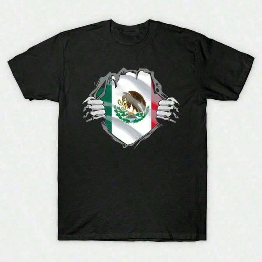 Bandera deéxico orgullosa, herencia mexiC-Ana, regalo mexiC-Ano…220GS-Algodón. Confeccionada con pR-emI-Um, esta camiseta de peso pesado combina durabilidad y resistencia con comodidad para el día a día. Transición perfecta entre un día de trabajo intenso y una aventura al aire libre, o entre una intensa sesión de gimnasio y un fin de semana relajado. - Negro - Ver 1