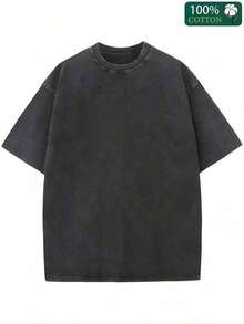 hombres y mujeres100% algodónCamiseta 100% Algodón avable Talla Grande, Camiseta Oversize avable con Estampado de encería de Encaje Estilo Urbano Chic.Camisetas de manga corta con cuello red - Negro - Ver 2