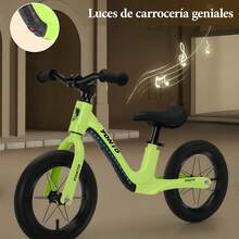 Bicicleta de Equilibrio para Niños de 2-5 Años, Bicicleta Sin Pedales con Asiento 2 Niveles Ajustable, Luz, Manubrio Puede Rotar en 360 ° , LIantas Anti punción y Inflable de 12 Pulgadas - Amarillo - Ver 12