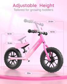Lilian & Gema Bicicleta de Equilibrio para Niños con Iluminación Colorida, 12'' para Niños de 2 a 5 Años con Asiento y Manillar Ajustables, Regalo de Bicicleta para Niños y Niñas - Azul - Ver 5