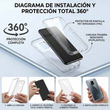 Meloenvias Funda 2 Piezas para Samsung S26 Carcasa 360 grados, Doble Cara, capa transparente full body delantera + trasera, 2 piezas - transparente - Ver 9