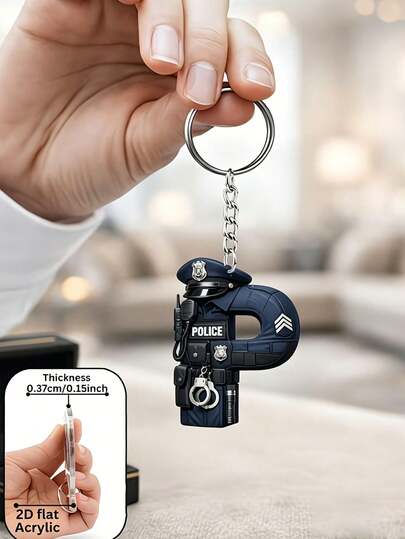 2D Acrylic Flat Uniform Letter Keychain, Novelty Keychain With 26 Letters, Uniform, Fashion Accessory, Suitable For Various Occasions, Perfect Gift For Friends