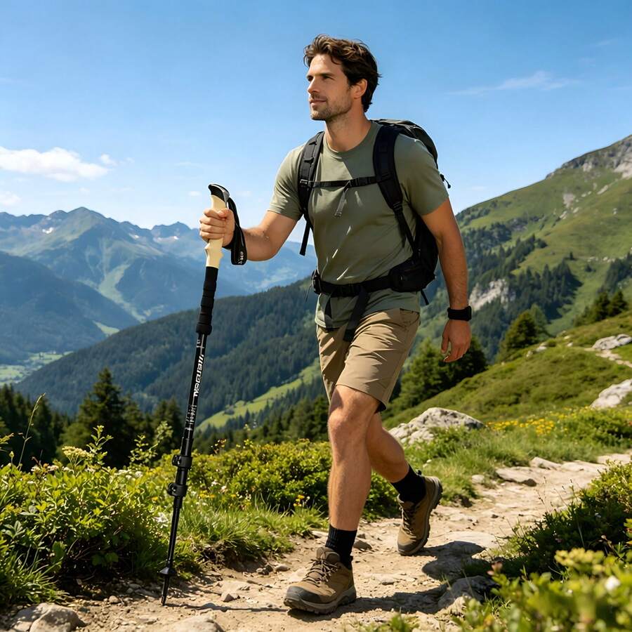 Bâtons de randonnée ultra-légers réglables, bâtons de marche antidérapants avec poignée ergonomique, bâtons de marche en aluminium légers pour hommes et femmes, idéaux pour le camping, le trekking et les sentiers de montagne
