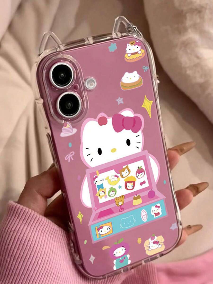 SANRIO 1 chiếc ốp lưng điện thoại tai mèo KT Doll tương thích với Apple 11-17 Pro Max - Trong sáng - Xem 1