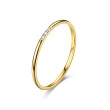 1 chiếc nhẫn kim cương tối giản bằng thép không gỉ 18K, nhẫn đôi mạ vàng 18K cao cấp trên nền thép titan, kiểu dáng đơn giản thanh lịch. - Nhiều màu - Xem 15