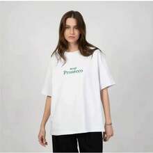 Suelta y versátil,  y sensación popular en línea, nueva camiseta de manga corta de algodón puro para el verano de 2026, top de estilo casual para mujer. - Negro - Ver 2