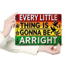 1pc Retro Reggae-Style Metal Sign "Everything Will Be Alright" - Suitable For Wall Decoration In Homes, Offices, Gardens, Bars, Cafes - Style As Shown In The Size Chart - Multicolor - View 5