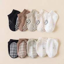 5 Pairs Baby Non-Slip Floor Socks, Cute Bear Pattern, Large Area Anti-Slip Dots Children Socks - Multicolor - View 1