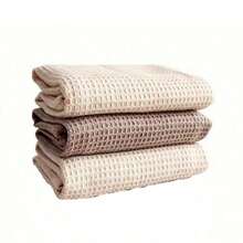3/6pcs Super Absorbent Waffle Weave Kitchen Towels - Thick Soft Pure Cotton Cleaning Drying Cloths - Modern Square Design - 35*35cm - View 15