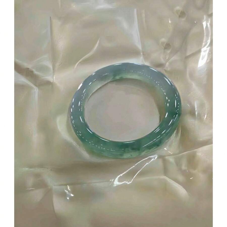 Natural Burmese Ice Jadeite Bracelet - Vòng tay ngọc bích băng giá cao cấp với họa tiết hoa nổi. - Xem 1