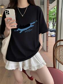 Dam-T-shirts - Svart - Visa 2