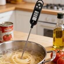1pc Digital Food Thermometer, Outdoor BBQ Precise Measurement Tool, Kitchen Meat Baking Temperature Gauge With Hanging Loop, Portable Cooking Center Temperature Sensor, Practical Tool To Enhance Culinary Experience, Home & Commercial Use - M - View 1
