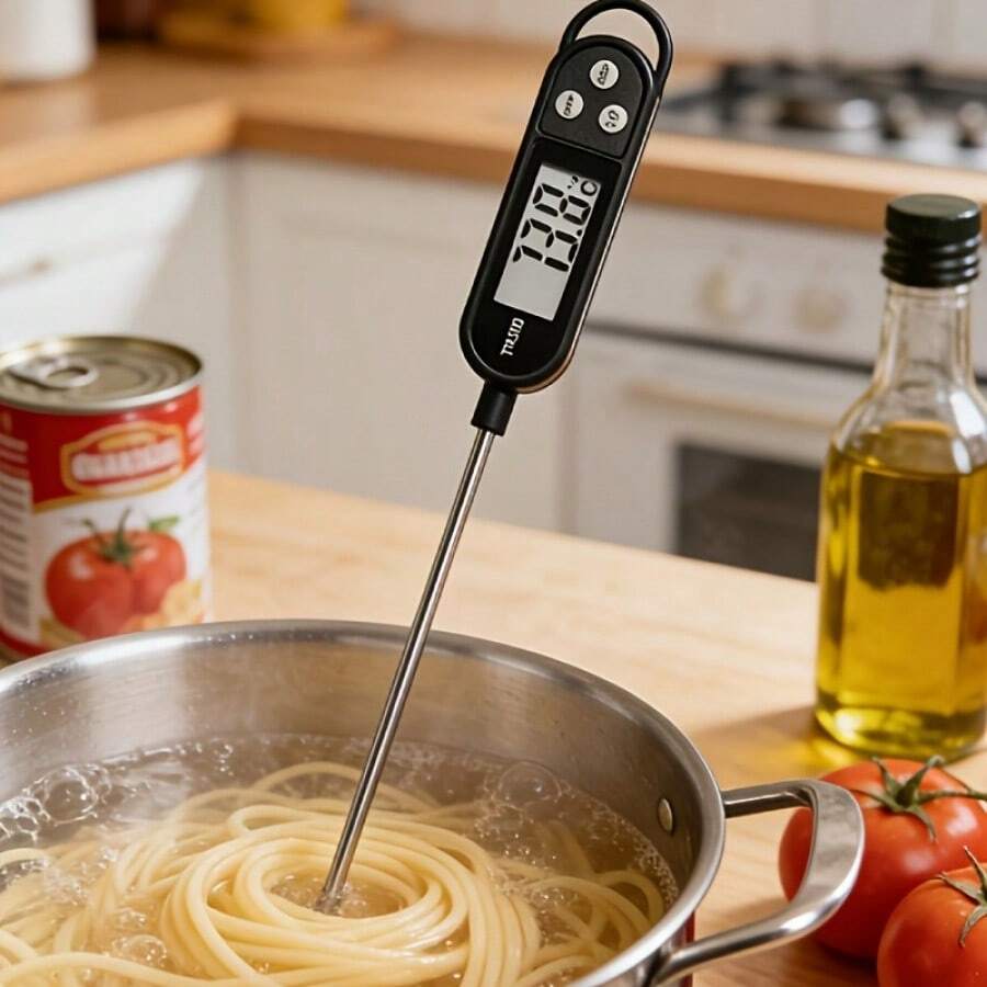 1pc Digital Food Thermometer, Outdoor BBQ Precise Measurement Tool, Kitchen Meat Baking Temperature Gauge With Hanging Loop, Portable Cooking Center Temperature Sensor, Practical Tool To Enhance Culinary Experience, Home & Commercial Use - M - View 1