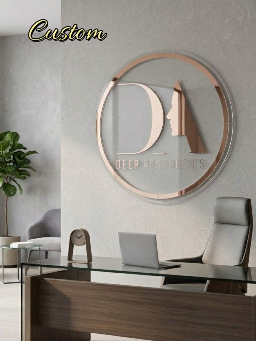Biển hiệu treo tường logo tùy chỉnh | Biển hiệu thương mại hình chữ nhật chuyên nghiệp | Biển hiệu cho tiệm làm tóc, tiệm nail, phòng khám thẩm mỹ, cửa hàng mỹ phẩm - Nhiều màu - Xem 1