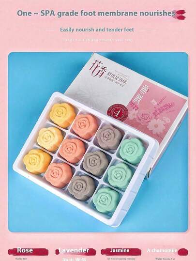12pcs/Box Foot Bath Bombs, Handmade With Essential Oils And Bath Salts, Relieve Fatigue, Aid Sleep, Suitable For Home SPA, Cold Hands/Feet, Detox, Stress Relief, Office Workers, Travelers, Portable Foot Soak Bath Fizzers, Autumn/Winter Wellness Foot Soak Balls, Individually Packaged, Gift