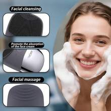Cepillo de limpieza facial, Exfoliante facial eléctrico de silicona 3 en 1, Masajeador vibrador, IPX7 resistente al agua, Cepillo de poros recargable por USB para limpieza profunda, eliminación de puntos negros, exfoliación (Gris) - ColorB - Ver 3