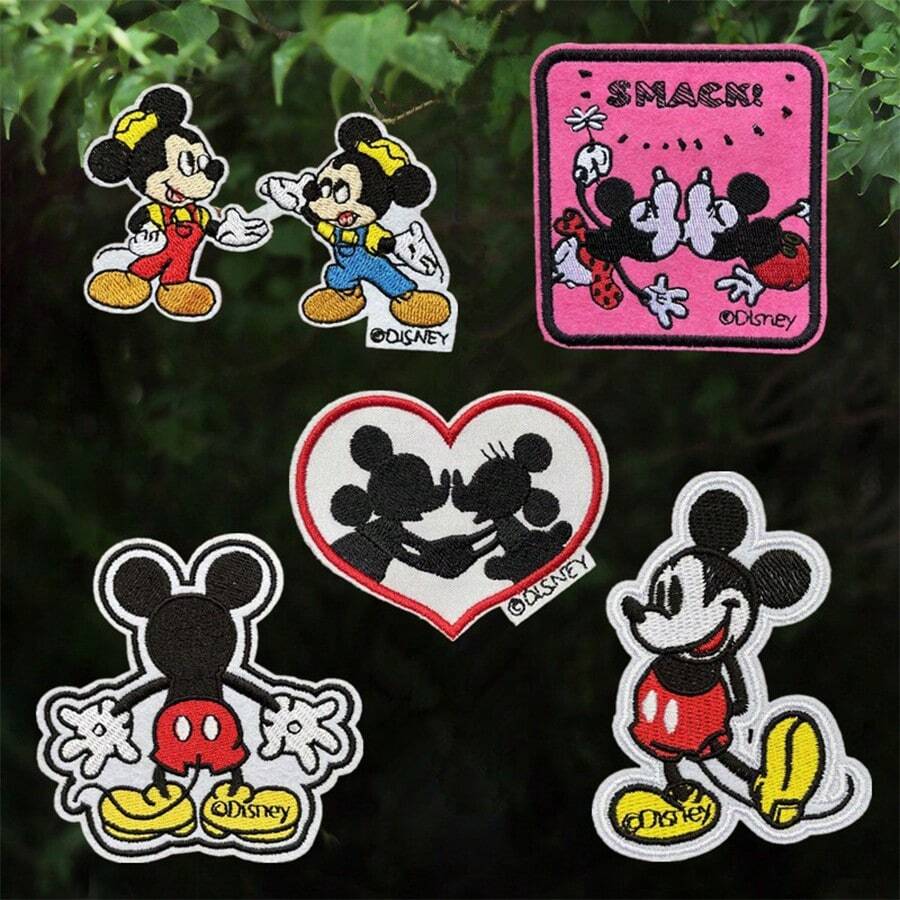 5pcs Embroidered Mouse Patches, Embroidery Appliques, Party Favors, Cute Cartoon Patches, Embroidered Cloth Stickers, Sewing Accessories For Clothing, Bags, Shoes, Hats, Curtains, Phone Cases, DIY Handmade Cartoon Embroidery Decorative Patches - Multicolor - View 1
