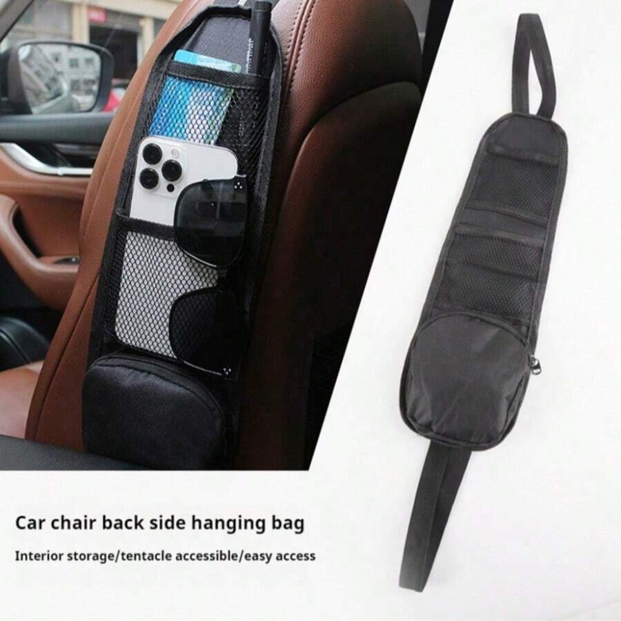 Car Seat Side Storage Bag, Multi-Pocket Mesh Bag For Phones, Wallets, Glasses, Suitable For Sedans, SUVs, Trucks, Women Car Accessories - A - View 1