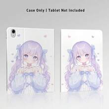 1个带笔槽的翻盖式桌面保护套，可爱卡通女孩图案，兼容荣耀Pad 8/9/10、荣耀GT 11.5英寸/X7/X8A/X8Pro/X9/X9Pro/V9/V8 Pro、MatePad SE 11英寸/MatePad 11英寸/11.5英寸、MatePad Pro、苹果第十代/11 2025（A16）、A9/A9+/A11/S11/S10 FE+，具备自动休眠/唤醒功能，适合作为返校季、情人节、节日礼物。 - 彩色 - 查看 7