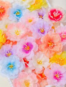 Set de 10 piezas de pasadores para el cabello con flores de imitación de colores surtidos, adecuados para niñas, playa, viajes, sesiones de fotos, accesorios para el cabello DIY, flequillo - Multicolor - Ver 3