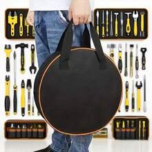 Durable Round Tool Bag With Zipper - Sturdy Fabric, Portable Storage Organizer For RV, Garden And Workshop, Compact Round Bag For Cables, Chargers, Small Tools, Portable Tool Bag Organization - A - View 8