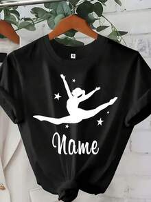 Camiseta de Mujer% Algodón, Camiseta con Texto Personalizado para Amantes del Baile, Regalo de Camiseta Personalizada, Ropa con Logotipo Empresarial, Ropa con Logotipo de Equipo, Crea Tu Propia Camiseta con Texto. Ligera, transpirable, éxito de  en verano. - Blanco - Ver 8