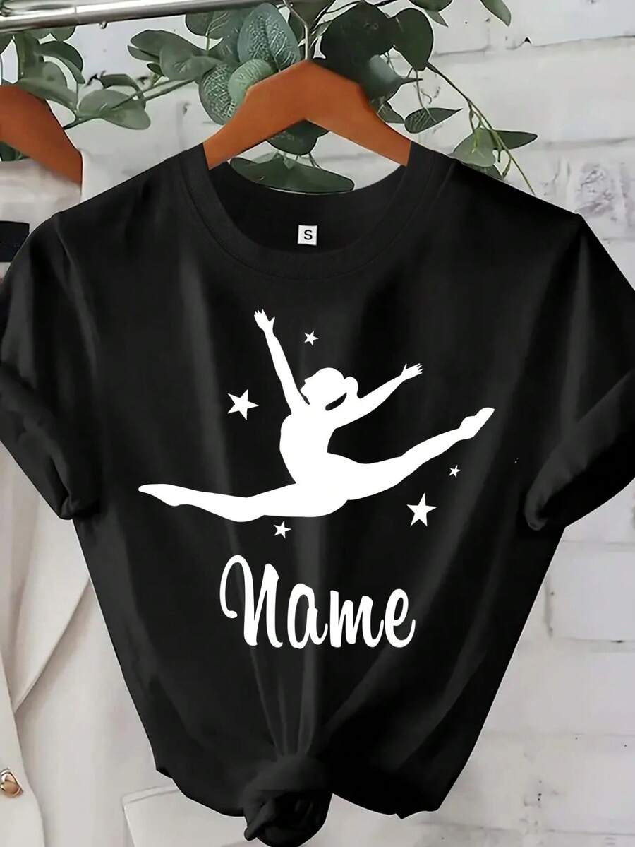 Camiseta con texto personalizado para amantes de la danza, regalo de camiseta personalizada, ropa con logotipo de empresa, ropa con logotipo de equipo, crea tu propia camiseta con texto - Negro - Ver 1