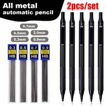 Bộ 2 bút chì cơ khí chất lượng cao, sáng tạo, cỡ ngòi 0.3/0.5/0.7/0.9/2.0mm, ngòi HB khó gãy, rất thích hợp cho phác thảo, vẽ tranh, dụng cụ vẽ, văn phòng phẩm (1 bút + 1 hộp ngòi chì) - Nhiều màu - Xem 2