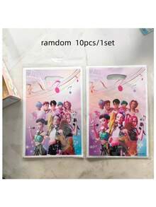 10个装K-Pop派对糖果礼品袋，可爱韩流音乐主题派对装饰，适用于生日派对、迎婴派对、毕业典礼、婚礼、节日庆典，可包装糖果、零食、玩具、小礼物，适合K-Pop粉丝、女孩、男孩、儿童和成人。 - 彩色 - 查看 7