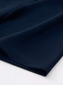 Camiseta de manga corta con cuello redondo y diseño sencillo para hombres - Azul marino - Ver 7