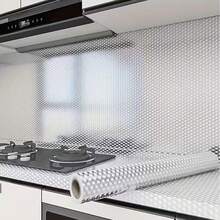 Waterproof, Scratch-Resistant Kitchen Wall Renovation Sticker, Silver Color Wallpaper, Waterproof, Oil-Proof Stove, Refrigerator Anti-Rust Protective Sticker, Self-Adhesive Removable Wallpaper - Silver Cube - View 5