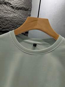 1pc Men's Fashionable Printed Loose Fit Short Sleeve T-Shirt | Exquisite Design | Summer Essential | Easy To Match, Showcasing Your Style - Mint Green - View 4