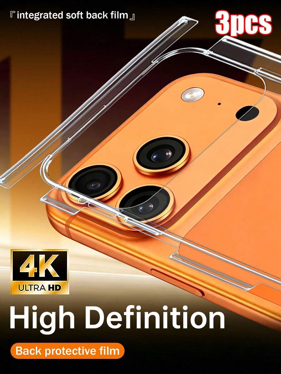 XINHONGYU 3pcs Full Coverage Matte Screen Protector For IPhone 17 Pro Max/17 Air/17 Pro, Includes Side + Back Protection Film, Comes With Installation Tools - 3PCS - View 1