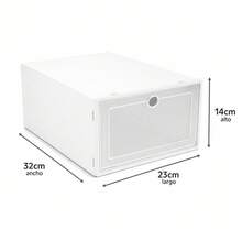 6 Pcs Shoe Rack Organizer Tennis Shoes Storage Box Buildable Stackable Tennis Heels Boots - 白色 - 查看 2
