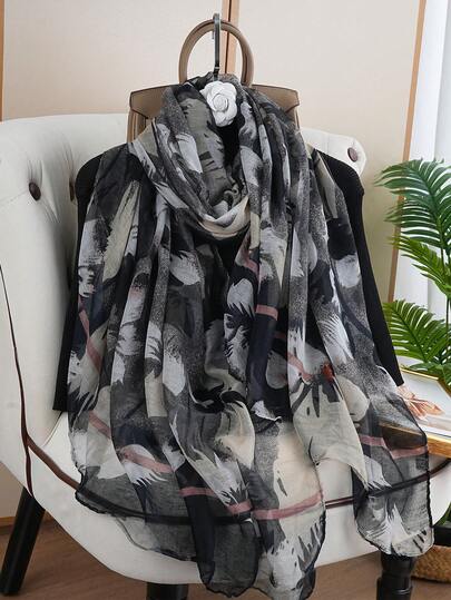 1pc Outdoor Travel Luxury Scarf 80*180CM, Fashion Printed Shawl Scarf, Versatile Neck Wrap For Women, All Season