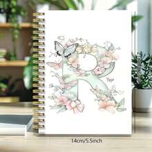DANPERJI Sổ tay chữ cái hoa văn Bohemian 5.5" x 8.3" - Trang có dòng kẻ, các tờ giấy có đường xé tiện dụng, món quà tuyệt vời dành cho phụ nữ, nam giới, bạn bè, đồng nghiệp, nhật ký dễ thương, viết sáng tạo, phong cách giả tưởng, viết trơn tru, phù hợp cho các chuyên gia sáng tạo. - Chữ viết kiểu R - Xem 6