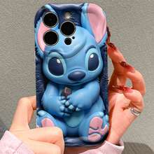 Disney Stitch Phone Case, Official Disney Lilo & Stitch Character Design, Cute Stitch Holding Chocolate On Dark Blue Background Protective Cover. Compatible With IPhone 17, 16, 15, 14, 13, 12, 11 Pro Series, Featuring Stitch With Large Eyes In A 3D Plush Style, Perfect For Disney Fans And Stitch Lovers To Showcase Their Favorite Character, Ideal For Birthdays, Holidays, Anniversaries, Graduation Gifts, Or Any Special Occasion To Surprise Family, Friends, Classmates, And Loved Ones. - trắng - Xem 5