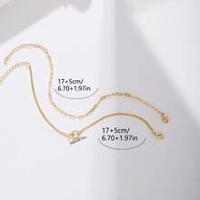 Tkool 2pcs/Set Women Bracelet Set, Summer Beach Vacation Bohemian Style, Copper Inlaid Zirconia Circle, Paperclip Chain, Tassel Multilayer Bracelet, Daily Accessory Gift - Yellow Gold - View 4