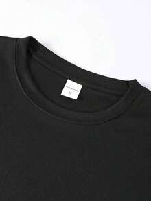 NEW Quick-Drying T-Shirt With Bold Cross Graphic, Soft And Breathable Fabric, Regular Fit, Elegant Black Christian Casual T-Shirt, -Unisex Summer Top-Vintage Street Style Unisex Loose Cotton Short Sleeve Crew Neck T-Shirt - 黑色 - 查看 3