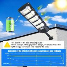 Ultrascharfe Solar-LED-Straßenleuchte, 240/96 LEDs Dämmerung bis Morgengrauen Solar-Außenleuchte mit Bewegungssensor, 3 Beleuchtungsmodi, 280° Weitwinkel, IP65 wasserdichte Sicherheitsleuchte geeignet für Garten, Straße, Parkplatz, Terrasse - Einheitsgröße - Übersicht 3