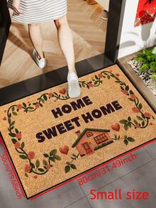 1pc Interesting Small House "Sweet Home" Pattern Welcome Doormat, Yellow Graphic Minimalist Style Short Plush Quick-Dry Non-Slip Washable Entrance Mat, Suitable For Kitchen, Bathroom, Dining Room, Hallway, Party, Gathering, New Year, All Seasons, Yard Decor - Orange - View 11