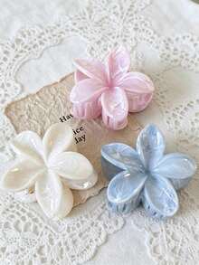 1/3pcs Tie-Dye Flower Claw Clips, Fresh & Sweet Daisy Hair Claw Clips, Ink Texture Hair Accessories - Multicolor - View 2